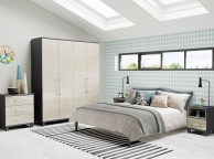 KT Halo Gloss Pale Grey 4 Door Gents Wardrobe Thumbnail