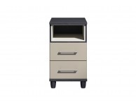 KT Halo Gloss Pale Grey 2 Drawer Bedside Pod Chest Thumbnail
