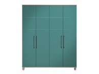 KT Halo Gloss Lagoon 4 Door Wardrobe Thumbnail