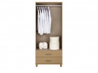 KT Deco Oak 2 Door Mirrored Gents Wardrobe Thumbnail