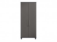 KT Deco Black And Graphite 2 Door Wardrobe Thumbnail