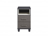 KT Deco Black And Graphite 2 Drawer Bedside Pod Chest Thumbnail