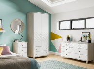 KT Geo White 4 Door Mirrored Gents Wardrobe Thumbnail
