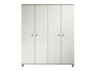 KT Geo White 4 Door Wardrobe Thumbnail