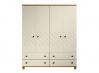 KT Geo Alabaster And Oak 4 Door Gents Wardrobe Thumbnail