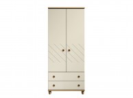 KT Geo Alabaster And Oak 2 Door Gents Wardrobe Thumbnail