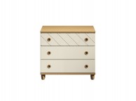 KT Geo Alabaster And Oak 3 Drawer Large Chest Thumbnail
