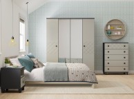 KT Geo Soft Grey And Black 5 Drawer Large Chest Thumbnail