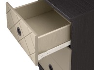 KT Geo Soft Grey And Black 5 Drawer Narrow Chest Thumbnail