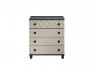 KT Geo Soft Grey And Black 4 Drawer Chest Thumbnail