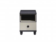 KT Geo Soft Grey And Black 1 Drawer Bedside Thumbnail
