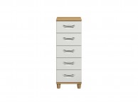 KT Moda White Narrow 5 Drawer Chest Thumbnail