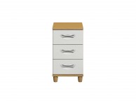 KT Moda White 3 Drawer Narrow Chest Thumbnail