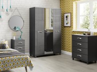 KT Moda Graphite And Black 3 Drawer Large Chest Thumbnail