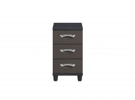 KT Moda Graphite And Black 3 Drawer Narrow Chest Thumbnail