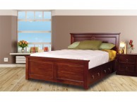 Sweet Dreams Wagner 5ft kingsize Bed Frame with Under Bed Drawers in Mahogany Thumbnail