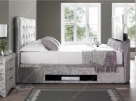 Kaydian Barnard 4ft6 Double Silver Velvet Ottoman TV Bed Thumbnail