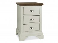 Bentley Designs Hampstead Soft Grey And Walnut 3 Drawer Nightstand Thumbnail