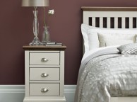 Bentley Designs Hampstead Soft Grey And Walnut 3 Drawer Nightstand Thumbnail