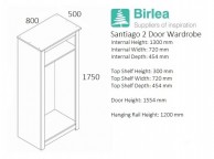 Birlea Santiago 2 Door Wardrobe Thumbnail