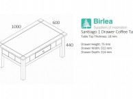 Birlea Santiago 1 Drawer Coffee Table Thumbnail
