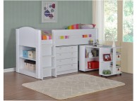 Flintshire Frankie White Wooden Midsleeper Bed Thumbnail