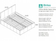 Birlea Berlin 5ft Kingsize Steel Fabric Ottoman Bed Thumbnail