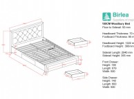Birlea Woodbury 4ft6 Double Black Velvet Fabric Bed Frame With 4 Drawers Thumbnail
