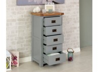 Birlea New Hampshire Grey 5 Drawer Chest Thumbnail