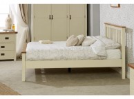 Birlea New Hampshire 4ft6 Double Cream And Oak Wooden Bed Frame With High Footend Thumbnail