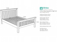 Birlea New Hampshire 4ft6 Double Cream And Oak Wooden Bed Frame With High Footend Thumbnail