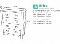Birlea New Hampshire Cream And Cream 3 Plus 2 Drawer Chest Thumbnail