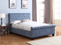 Flair Furnishings Lola 5ft Kingsize Blue Fabric Ottoman Bed Frame Thumbnail