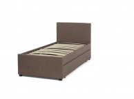 Serene Lily 3ft Single Chocolate Fabric Guest Bed Thumbnail