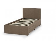Serene Scarlett 3ft Single Chocolate Fabric Bed With Drawers Thumbnail