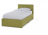 Serene Scarlett 3ft Single Olive Fabric Bed With Drawers Thumbnail