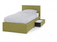 Serene Scarlett 3ft Single Olive Fabric Bed With Drawers Thumbnail