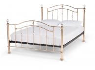 Serene Ashley 4ft Small Double Rose Gold Metal Bed Frame with Crystals Thumbnail
