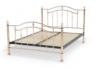 Serene Ashley 5ft King Size Rose Gold Metal Bed Frame with Crystals Thumbnail