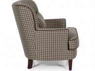 Serene Moffat Brown Fabric Check Chair Thumbnail