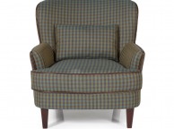 Serene Moffat Green Fabric Check Chair Thumbnail