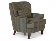 Serene Moffat Green Fabric Check Chair Thumbnail