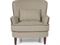 Serene Moffat Cream Fabric Check Chair Thumbnail