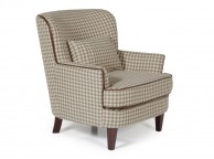 Serene Moffat Cream Fabric Check Chair Thumbnail