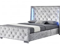 Sleep Design Dorchester 5ft Kingsize Crushed Silver Velvet LED Bed Frame Thumbnail