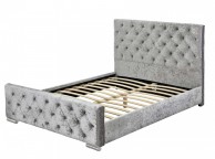 Sleep Design Buckingham 5ft Kingsize Crushed Silver Velvet Bed Frame Thumbnail