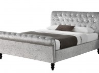 Sleep Design St James 4ft6 Double Crushed Silver Velvet Ottoman Bed Frame Thumbnail