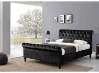 Sleep Design St James 5ft Kingsize Crushed Black Velvet Bed Frame Thumbnail