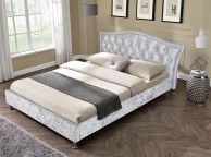 Sleep Design Georgia 5ft Kingsize Crushed Silver Velvet Bed Frame Thumbnail