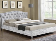 Sleep Design Georgia 4ft6 Double Crushed Silver Velvet Bed Frame Thumbnail